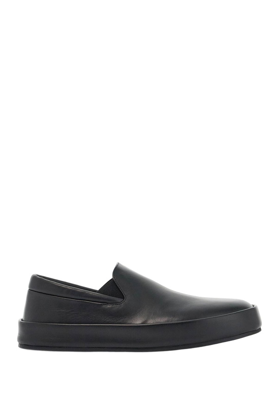 Photo: Marsell Minimalist Black Calfskin Slip-on Slippers With Rubber Sole