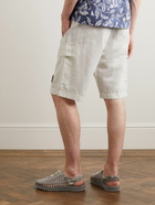 C.P. Company - Straight-Leg Cotton and Linen-Blend Cargo Shorts - White