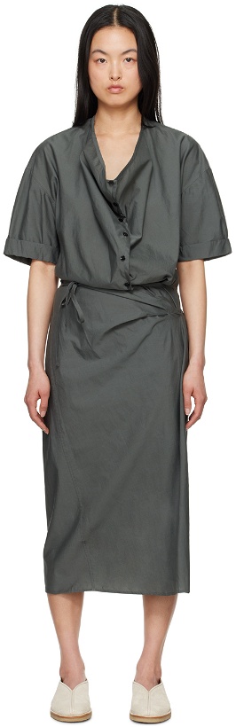 Photo: LEMAIRE Gray Wrap Midi Dress