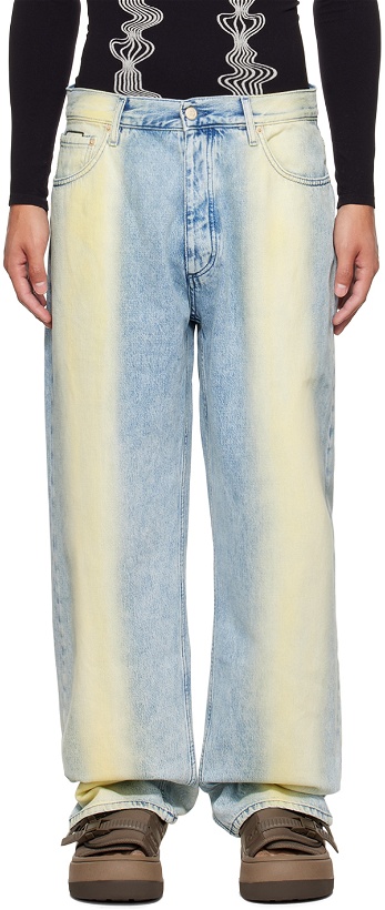 Photo: EYTYS Blue & Yellow Benz Baggy Jeans