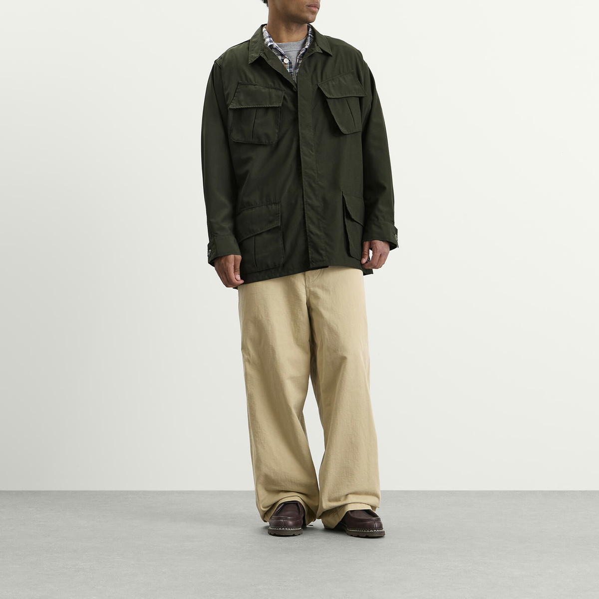 Beams Plus Men's Ripstop Fatique Jacket in Olive