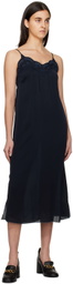 See by Chloé Navy Embroidered Midi Dress