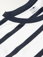 NN07 - Aspen Striped Cotton and Modal-Blend Jersey T-Shirt - Blue