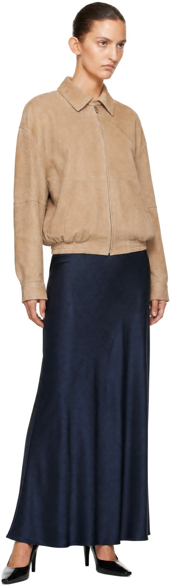R2W Beige Kenny Suede Bomber JP Jacket