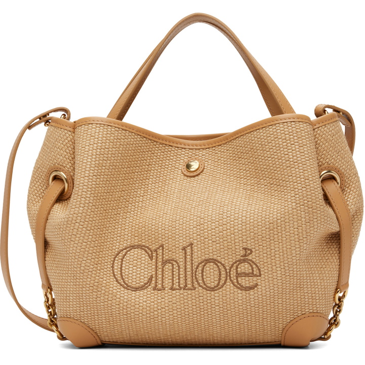 Photo: Chloé Beige Small 'Chloé' Clover Double Carry Tote