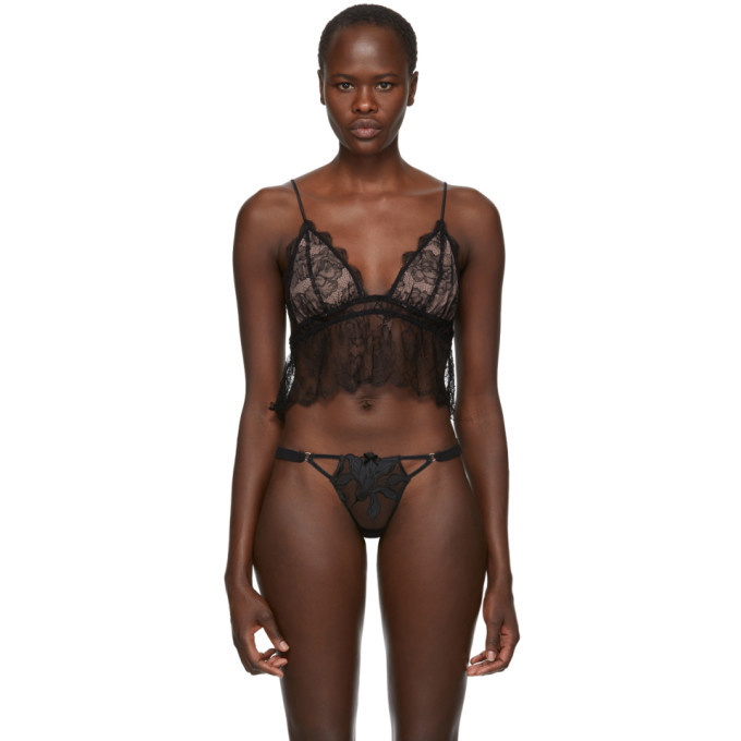 Photo: Fleur du Mal Black Rose Lace Cami Bralette