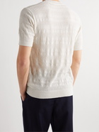 Mr P. - Slim-Fit Pointelle-Knit Cotton-Blend T-Shirt - Neutrals