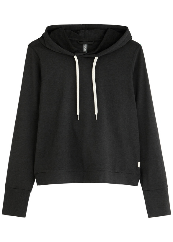 Photo: Vuori Halo Essential Hooded Jersey Sweatshirt Black