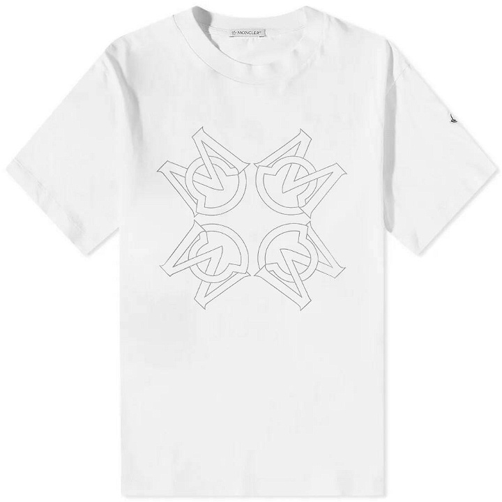 Photo: Moncler Men's Mirror M Logo T-Shirt in White