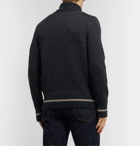 Massimo Alba - Contrast-Tipped Ribbed Wool Rollneck Sweater - Gray