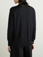 Simone Rocha - Carnation Intarsia Wool and Silk-Blend Sweater - Black