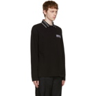 Versace Jeans Couture Black Logo Long Sleeve Polo