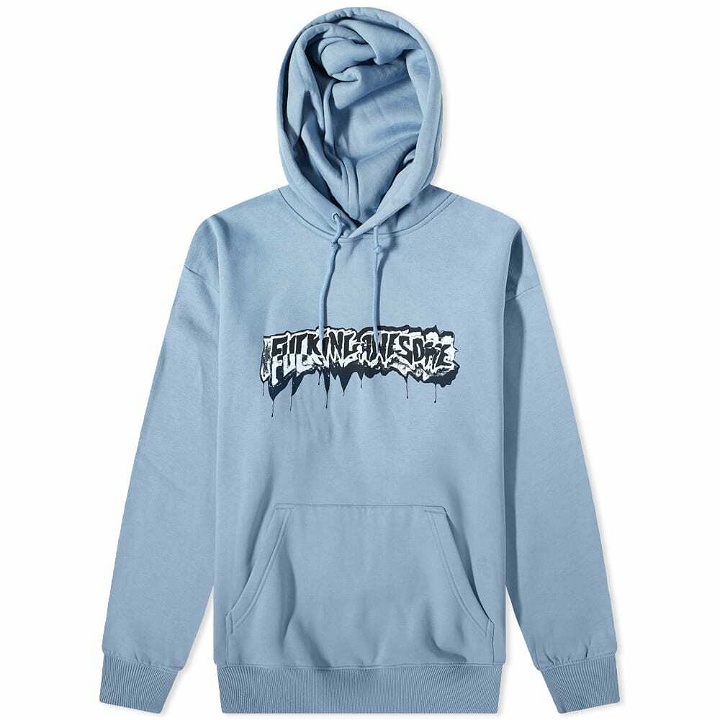Photo: Fucking Awesome Men's Dill Cut Up Logo Hoody in Dusty Blue