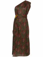 Maison La Plage Green Ravello One-Shoulder Dress