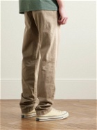 Hartford - Tyron Slim-Fit Straight-Leg Cotton and Linen-Blend Trousers - Neutrals