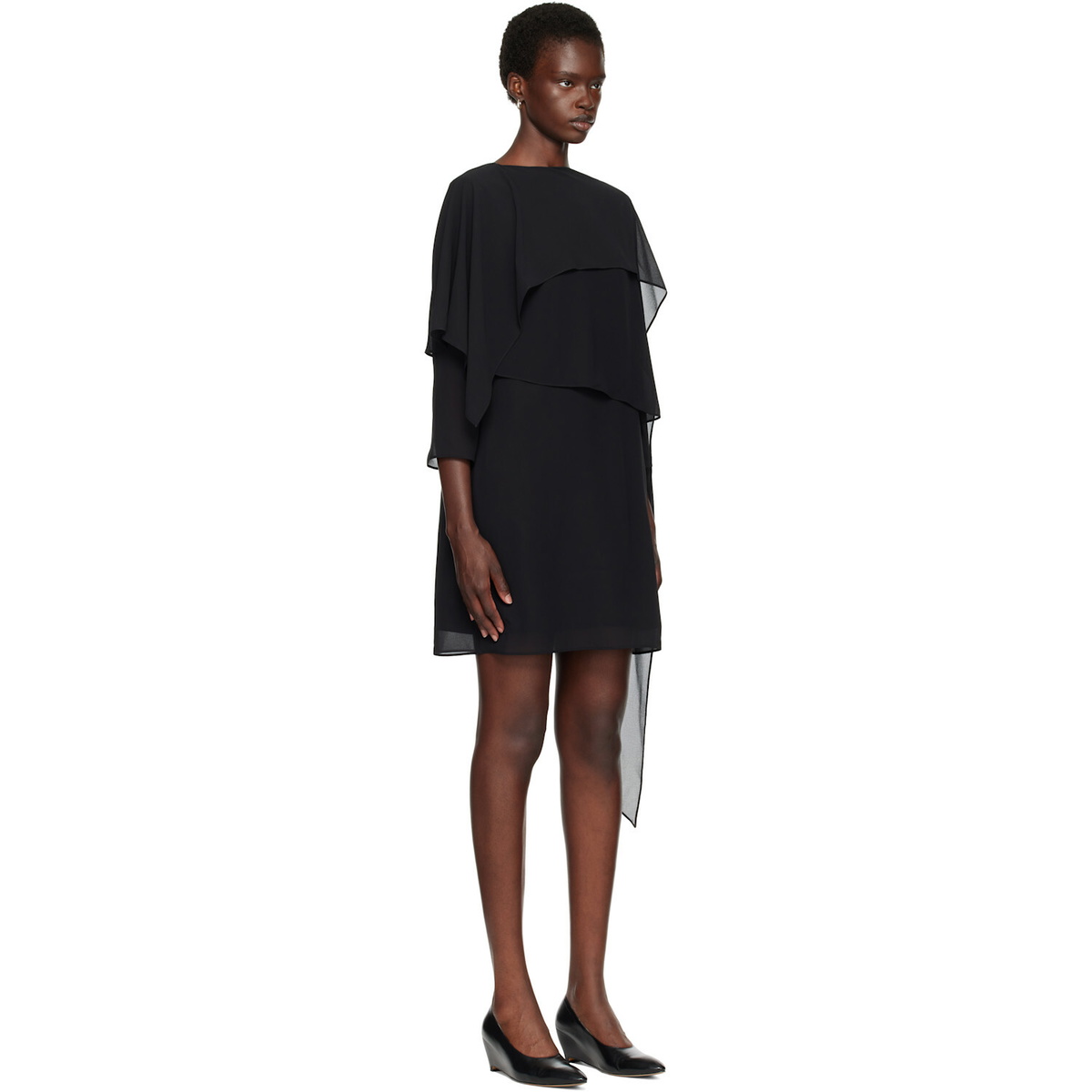 MM6 Maison Margiela Black Chiffon Minidress