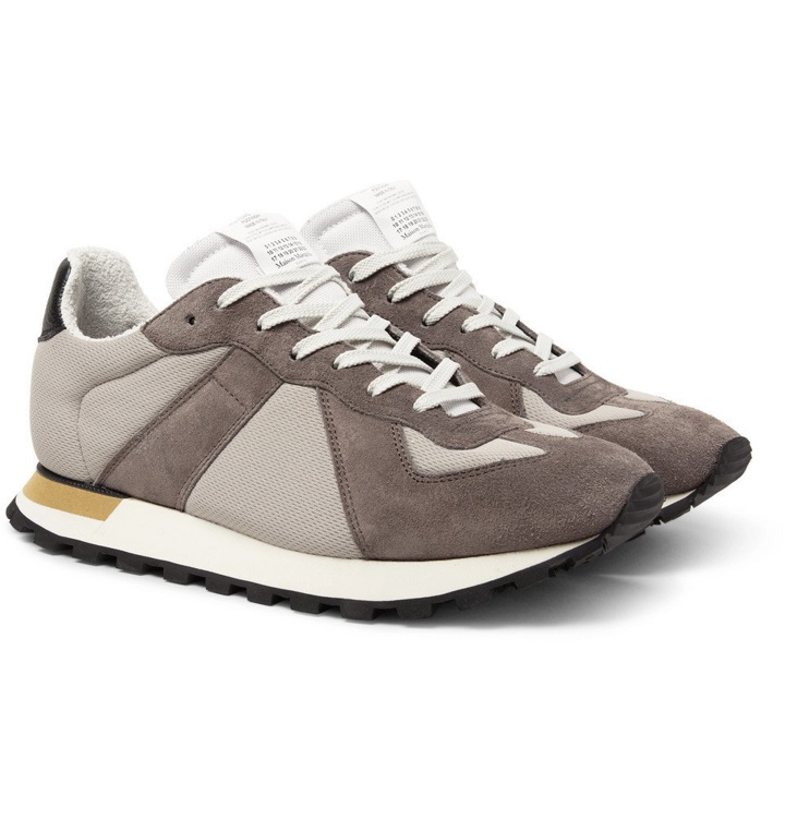 Photo: Maison Margiela - Replica Runner Mesh and Suede Sneakers - Men - Taupe