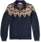 Brunello Cucinelli - Fair Isle Virgin Wool-Blend Zip-Up Cardigan - Men - Navy