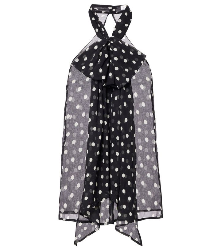 Photo: Nina Ricci Polka-dot sheer silk tank top
