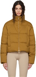 Girlfriend Collective Tan Cropped Puffer Jacket