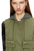 Diesel Hooded cargo vest in cotton twill - Jackets Womens in Green