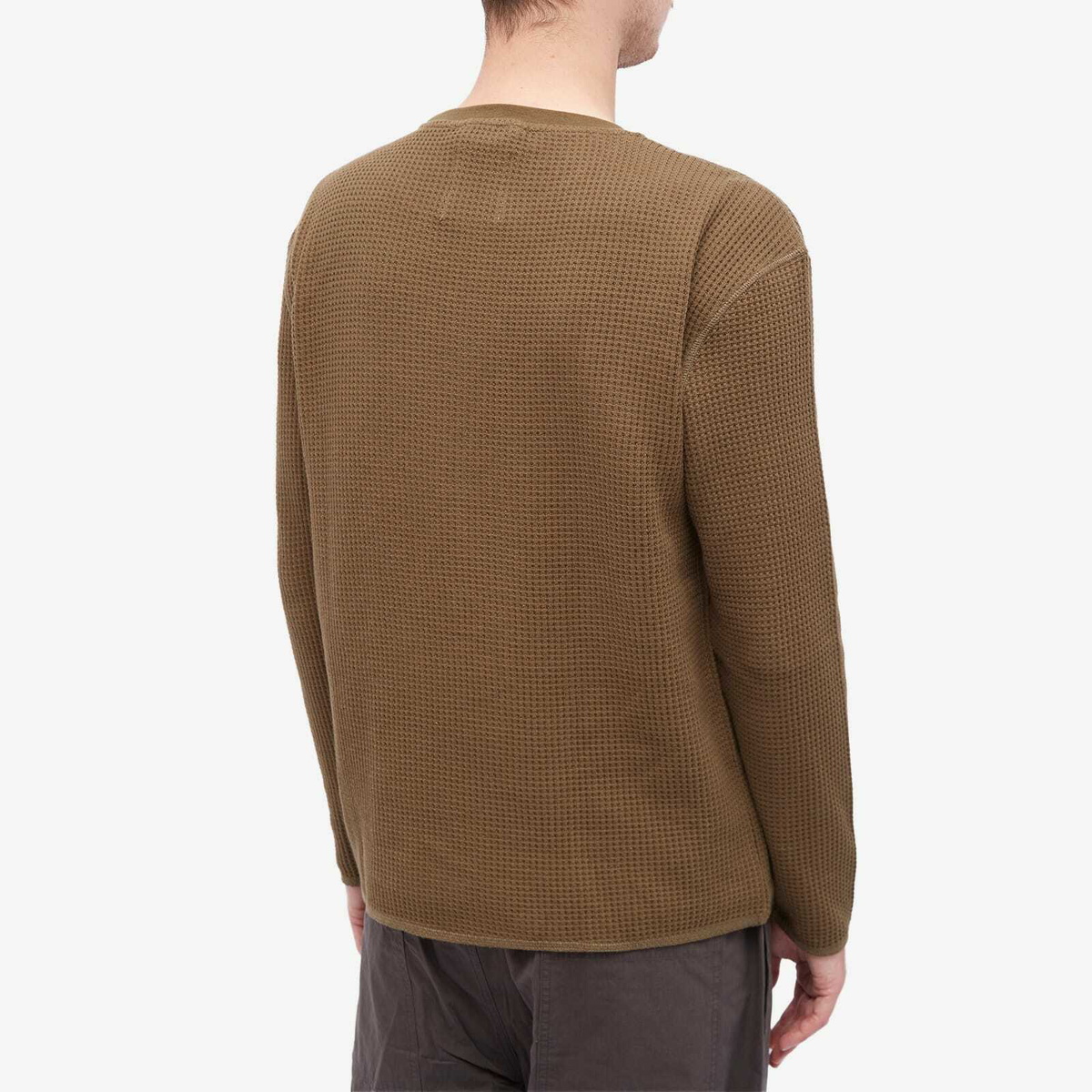 Satta Men's Waffle Long Sleeve T-Shirt in Dark Olive