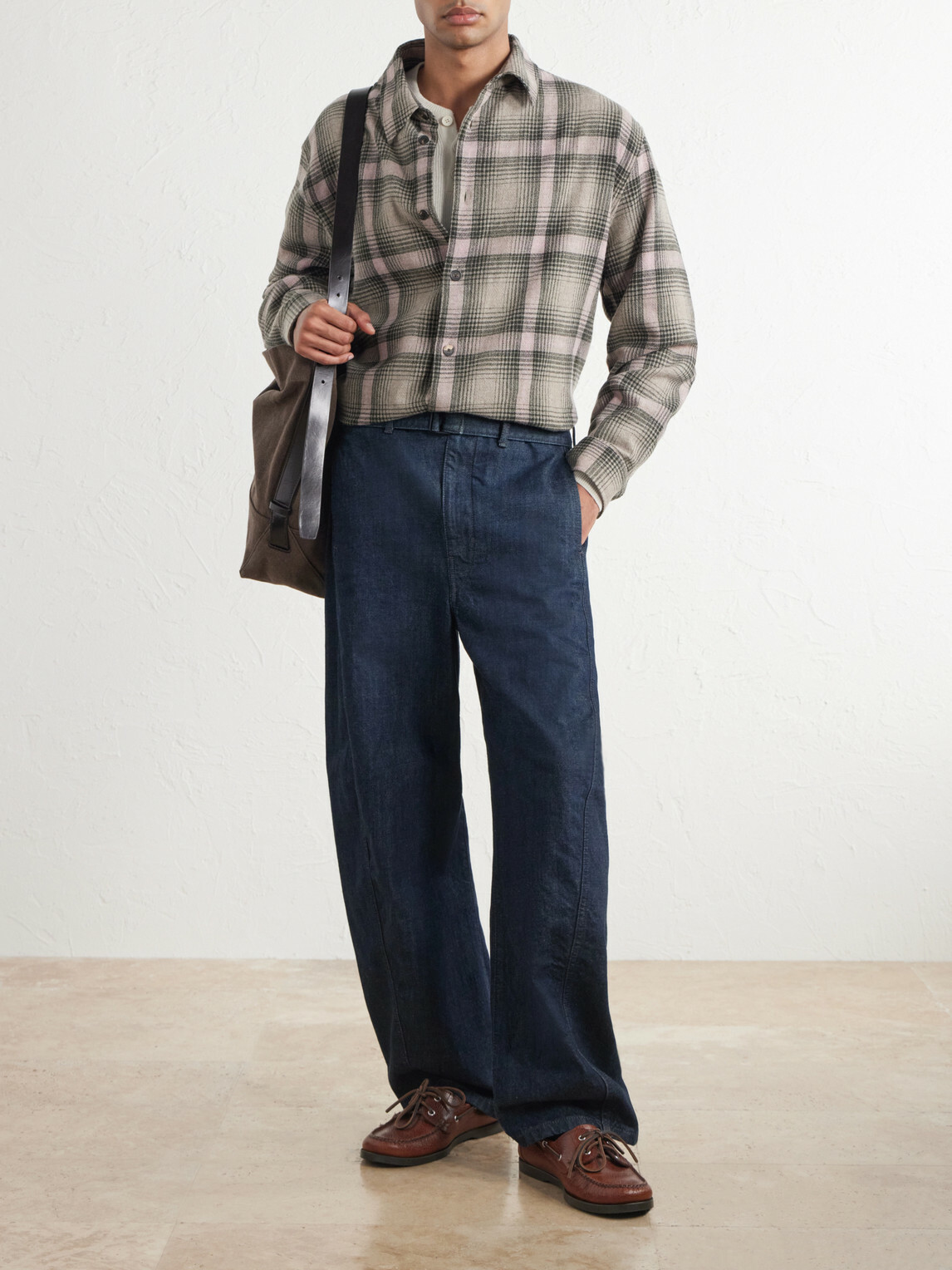 FRAME - Checked Wool-Blend Flannel Overshirt - Brown