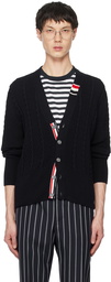 Thom Browne Navy Cable Cardigan