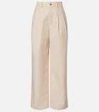 Wardrobe.NYC Pleated cotton-blend wide-leg pants