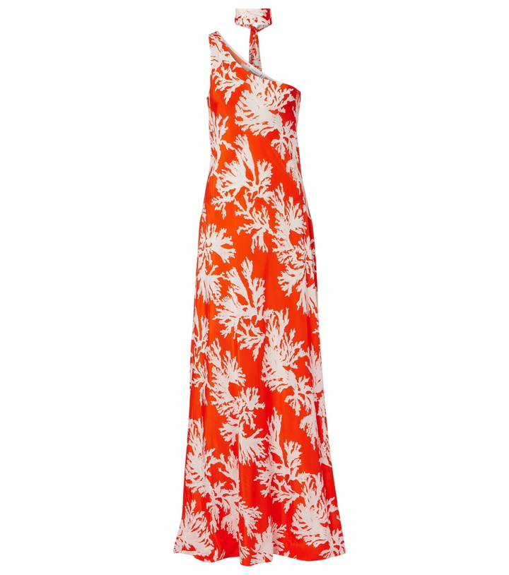 Photo: Alexandra Miro Odetta scarf-detail one-shoulder gown