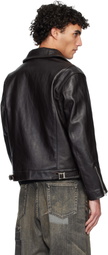 Neighborhood Brown Leather Riders Jacket