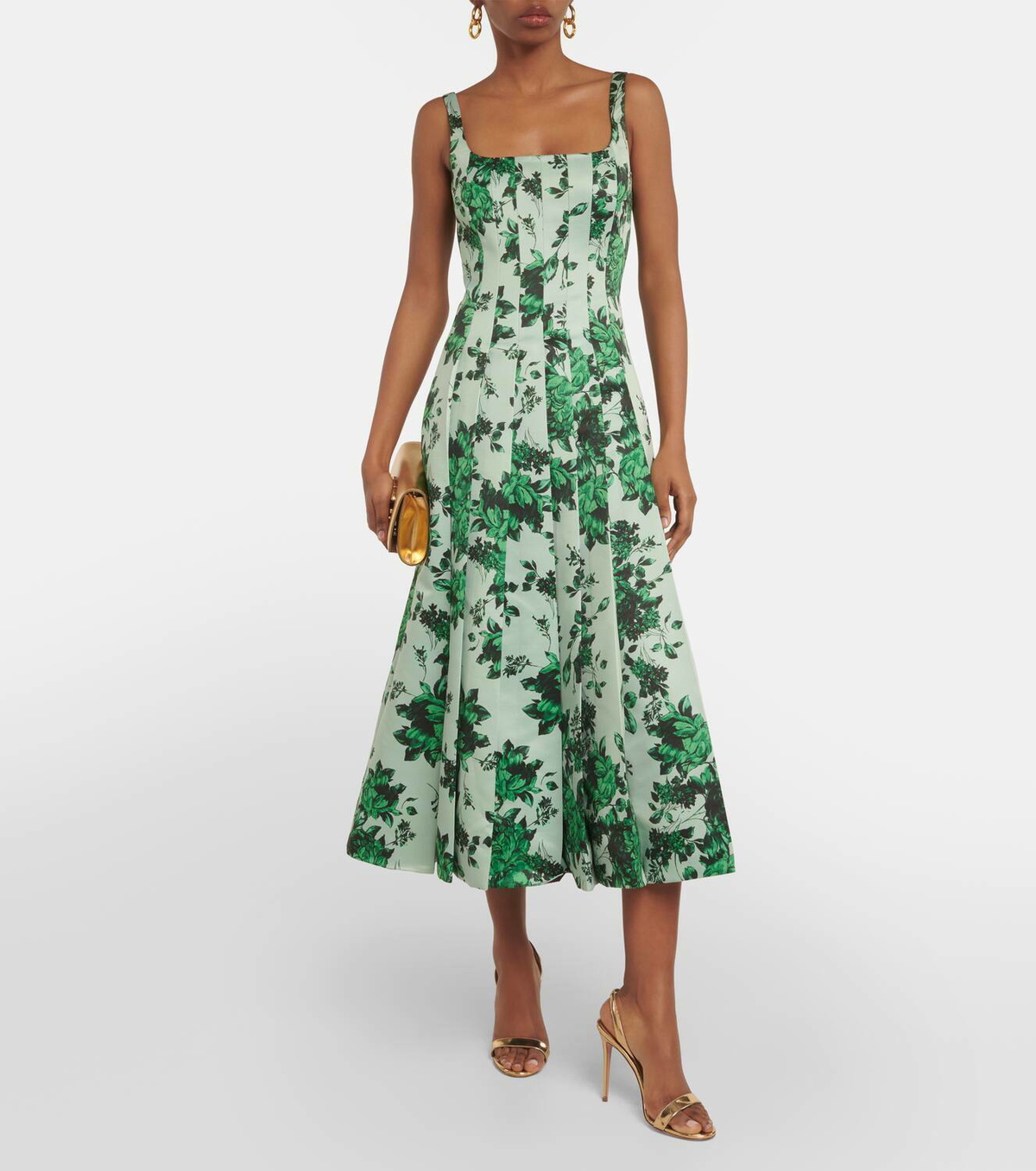 ■Emilia Wickstead アデル フローラル プリーツ ミディ ドレス Adele floral pleated midi dress in blue - Emilia Wickstead