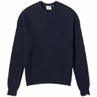 Foret Men's Cone Ribbed Crew Neck Knit in Navy