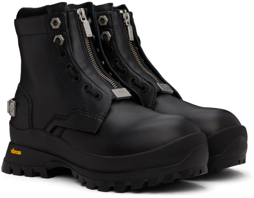 C2h4 Boson Leather Ankle Zipper Boots Black Sz 9.5 / 43 C2H4 Black Boson Boots C2H4 main image 2