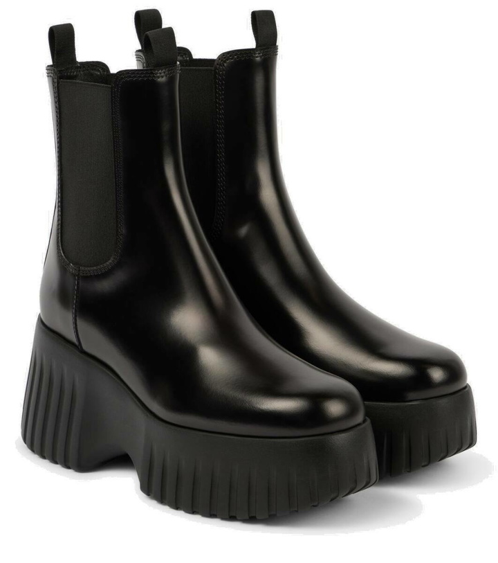 Photo: Hogan H-Stripes 651 leather-trimmed Chelsea boots