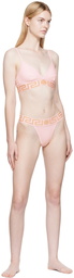 Versace Underwear Pink Greca Border Thong