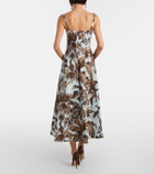 Oscar de la Renta Printed cotton-blend poplin midi dress