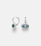 Shay Jewelry 18kt white gold drop earrings with diamonds and topaz