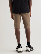 Balmain - Slim-Fit Logo-Flocked Cotton-Jersey Drawstring Shorts - Brown