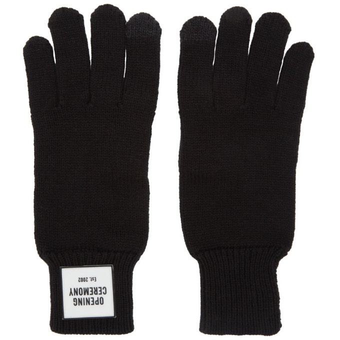 Photo: Opening Ceremony Black Knit Logo Gloves