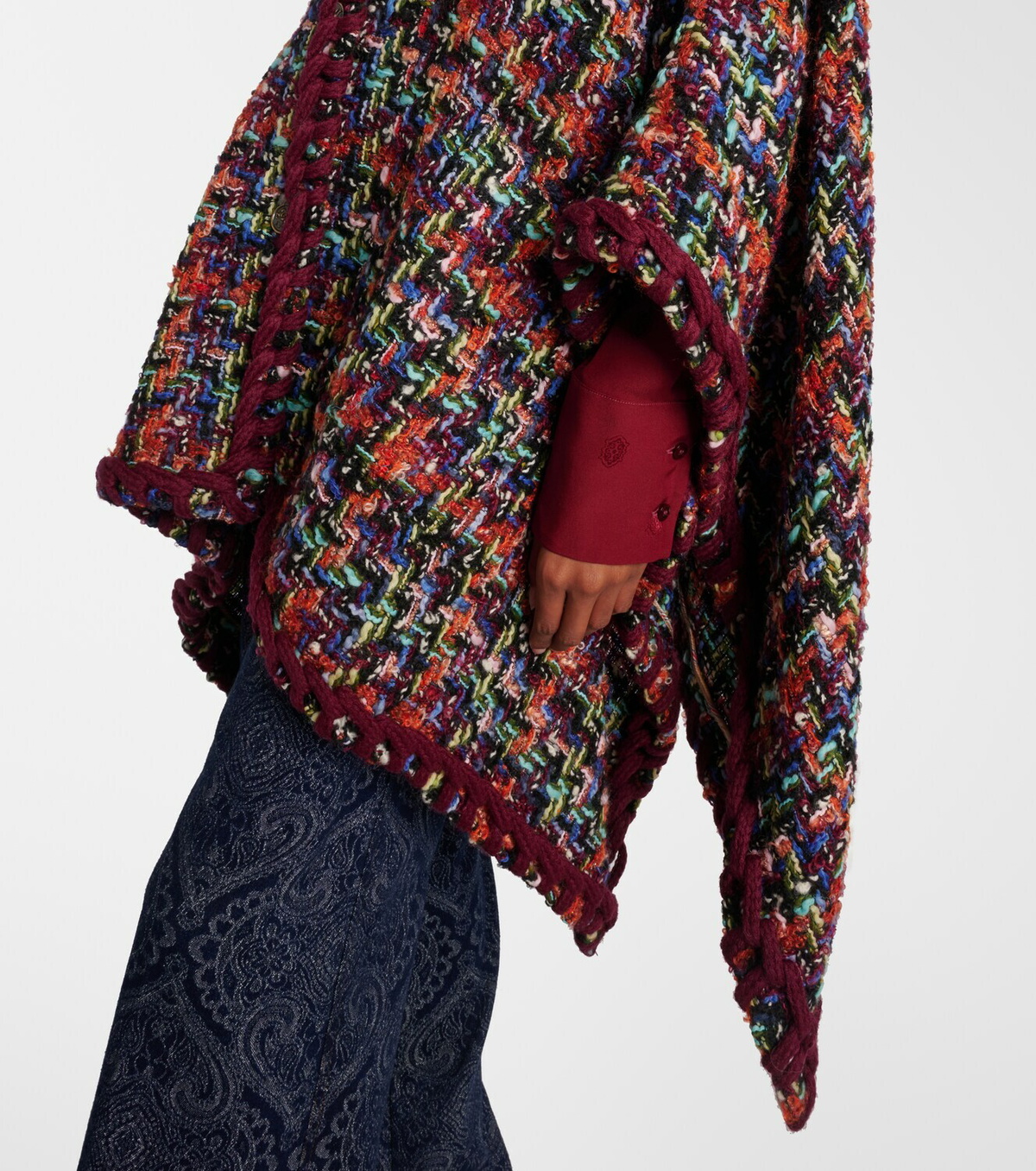 Etro Wool, mohair, and cotton-blend cape