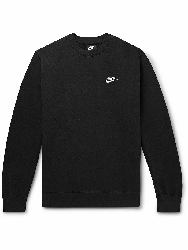 Photo: Nike - Sportswear Club Cotton-Blend Jersey Sweatshirt - Black