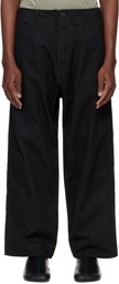 Jan-Jan Van Essche Black O-Project Paraffin Coated Cloth Jeans