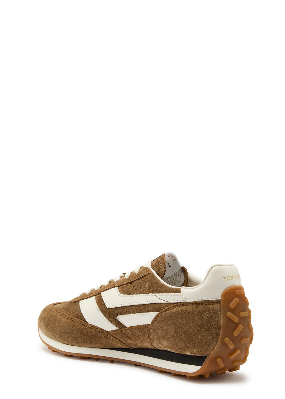 Tom Ford Mick Panelled Suede Sneakers Tan
