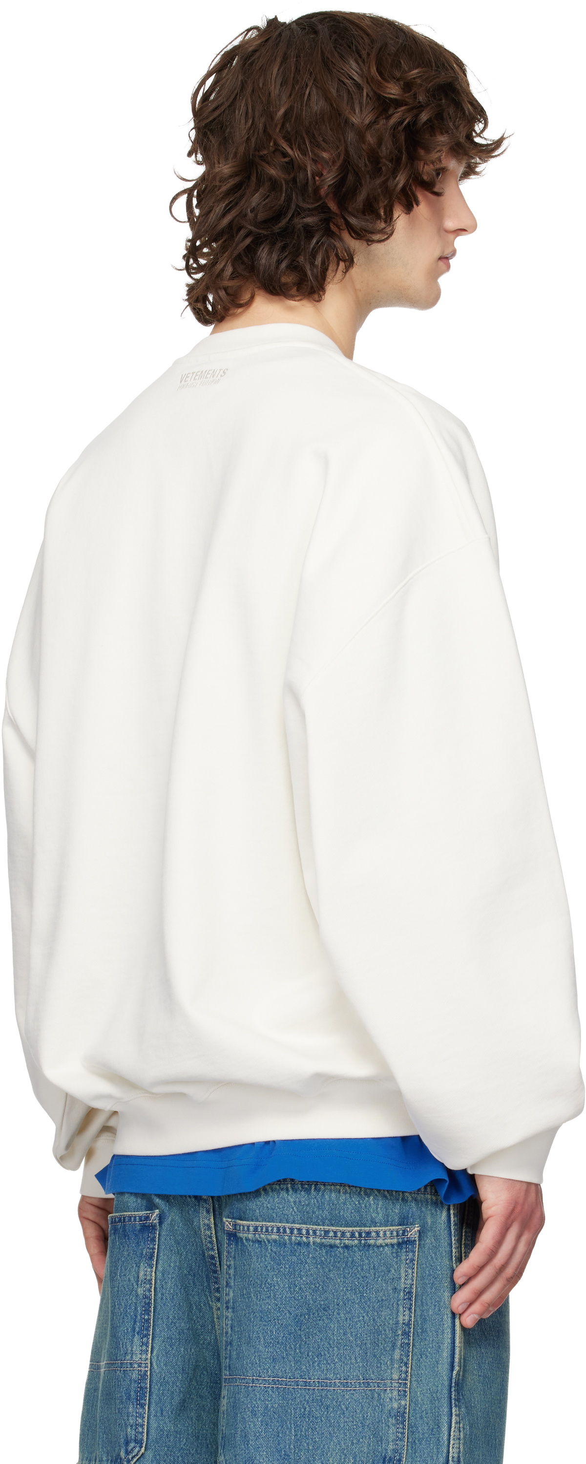 VETEMENTS Off-White 'Paris' Embroidered Sweatshirt