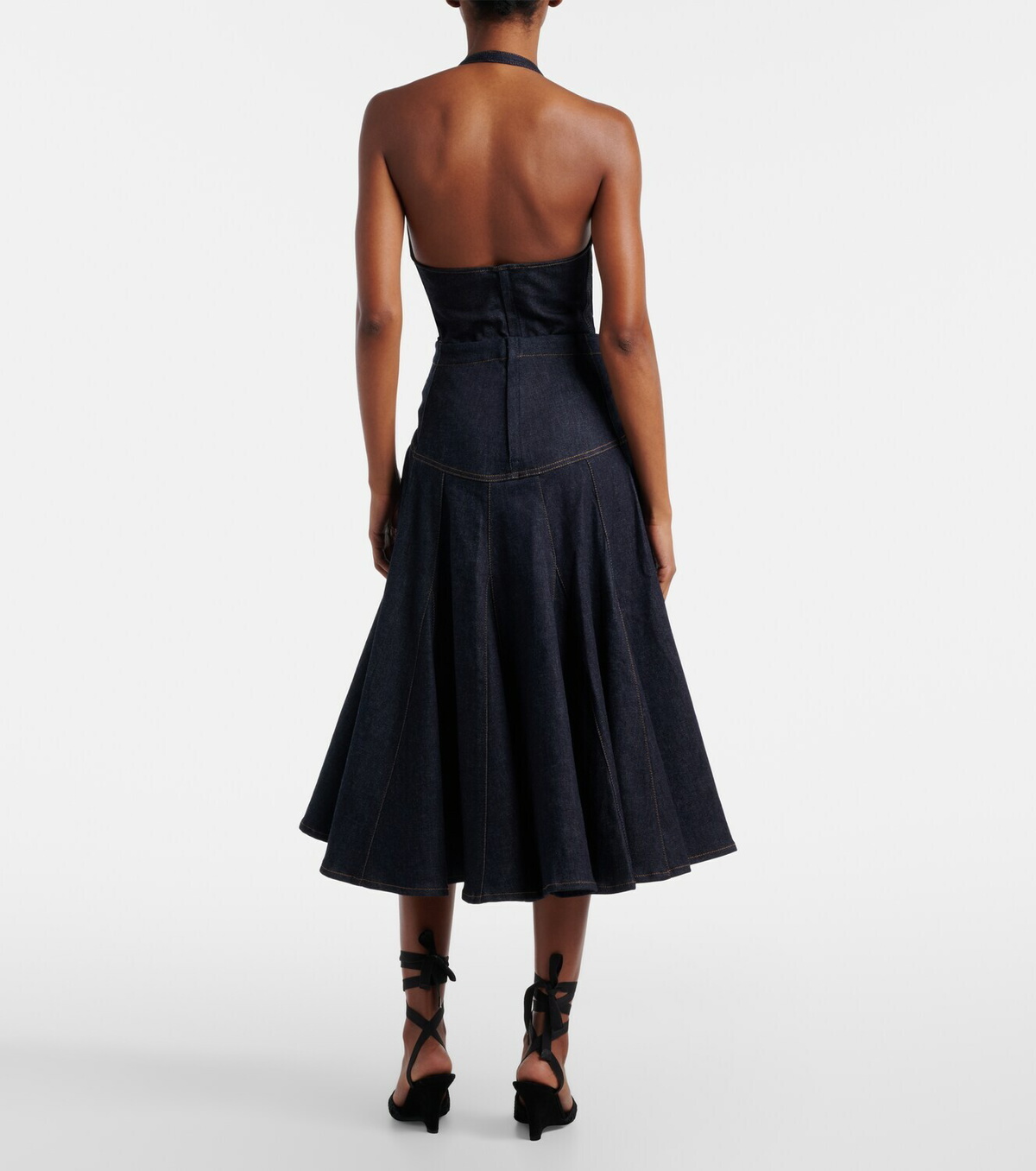 Jacquemus Lavoir de-Nîmes godet denim midi skirt