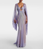 Maria Lucia Hohan Cassandra caped silk gown