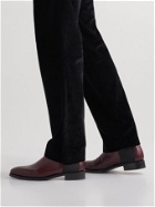 The Row - Leather Chelsea Boots - Burgundy