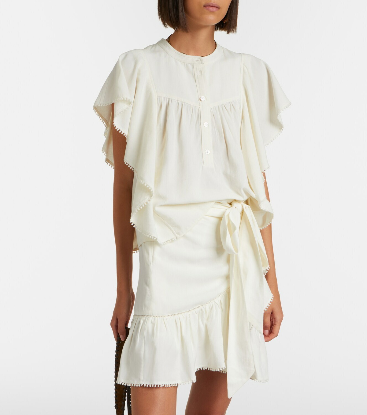 Marant Etoile Marlie ruffled crochet-trimmed blouse