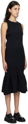 CFCL Black Fluted Midi Dress